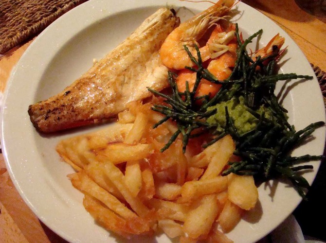 Pan seared sea bass posh fish & chips Dalelicious